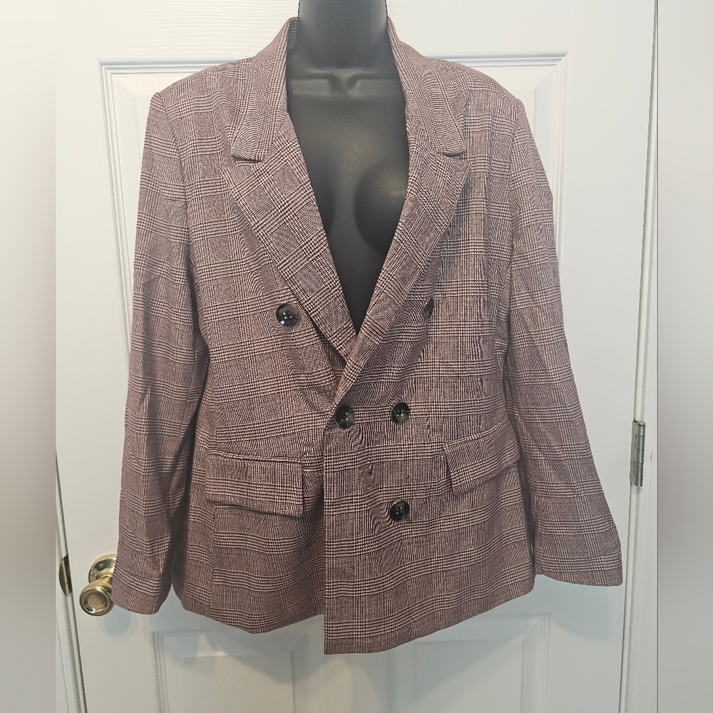 NY&Co 7th Ave Suit- Burgundy Check